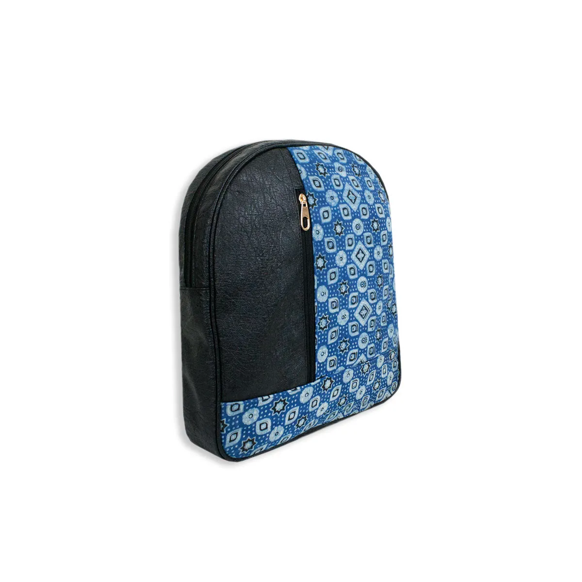 Navy Dessert Block-printed Backpack