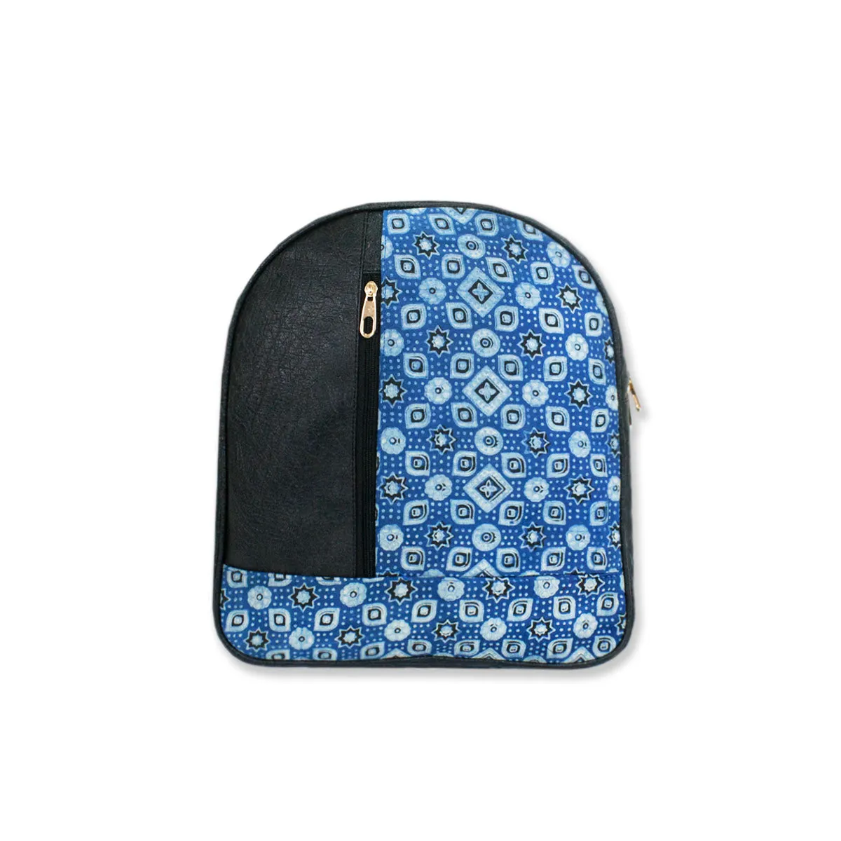 Navy Dessert Block-printed Backpack