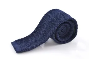 Navy Silk Knit Tie