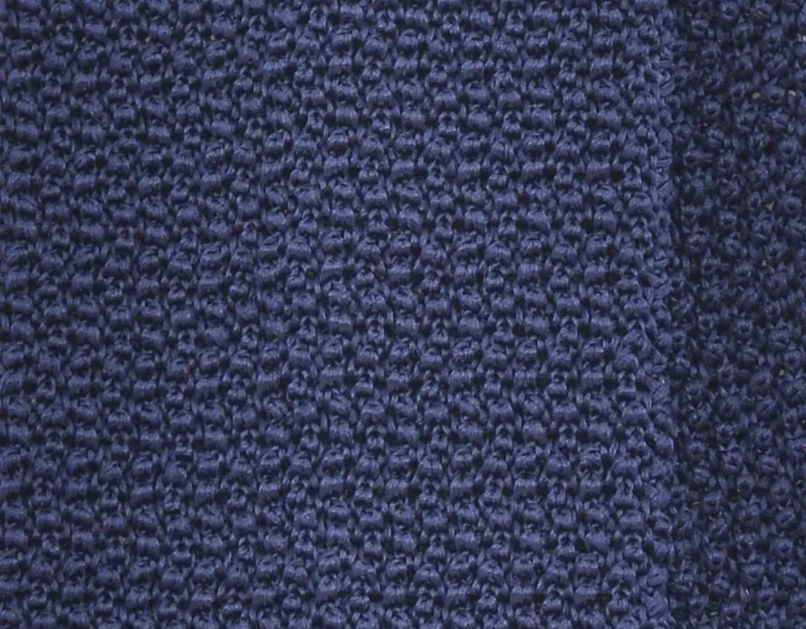 Navy Silk Knit Tie