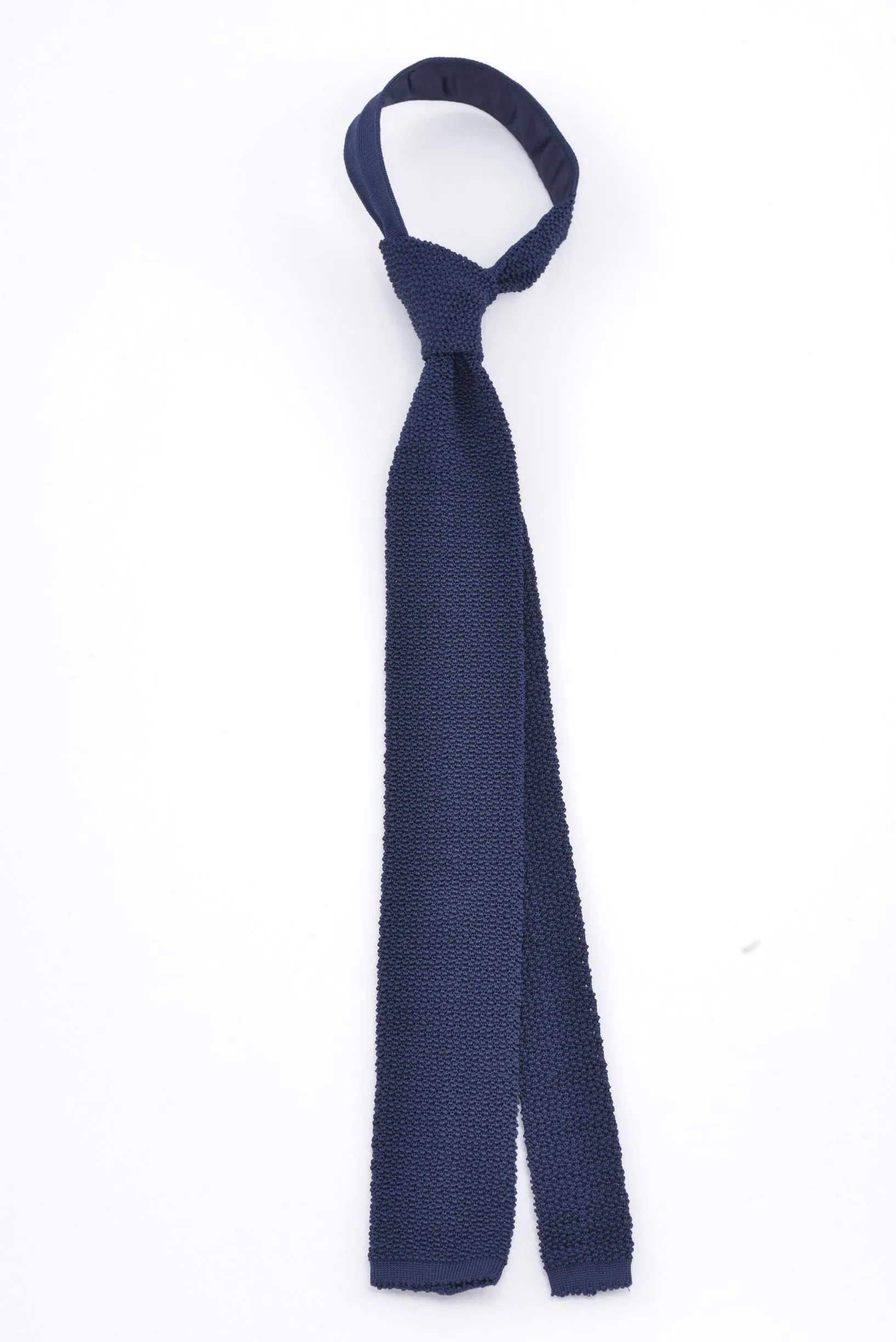 Navy Silk Knit Tie