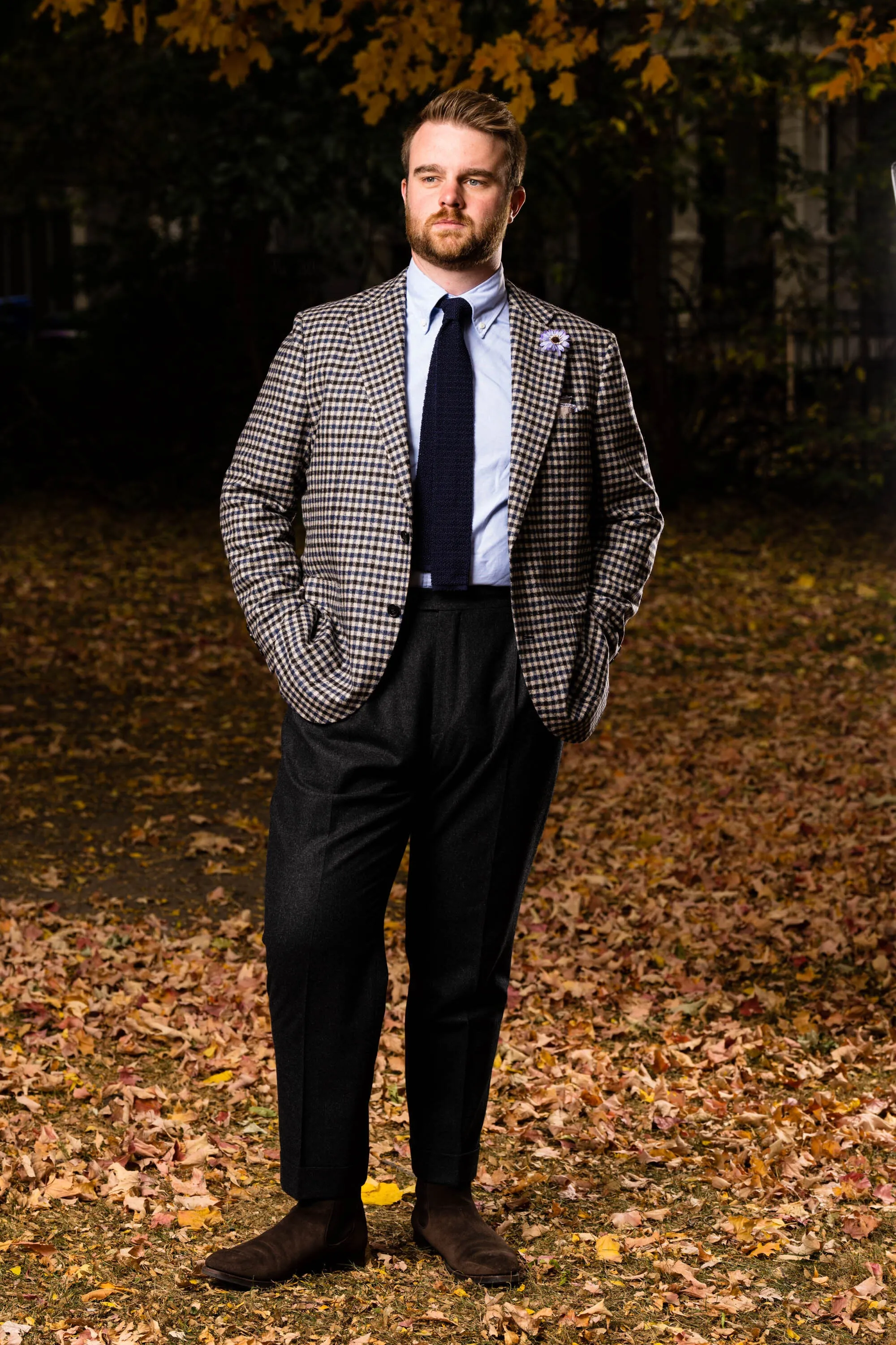 Navy Silk Knit Tie