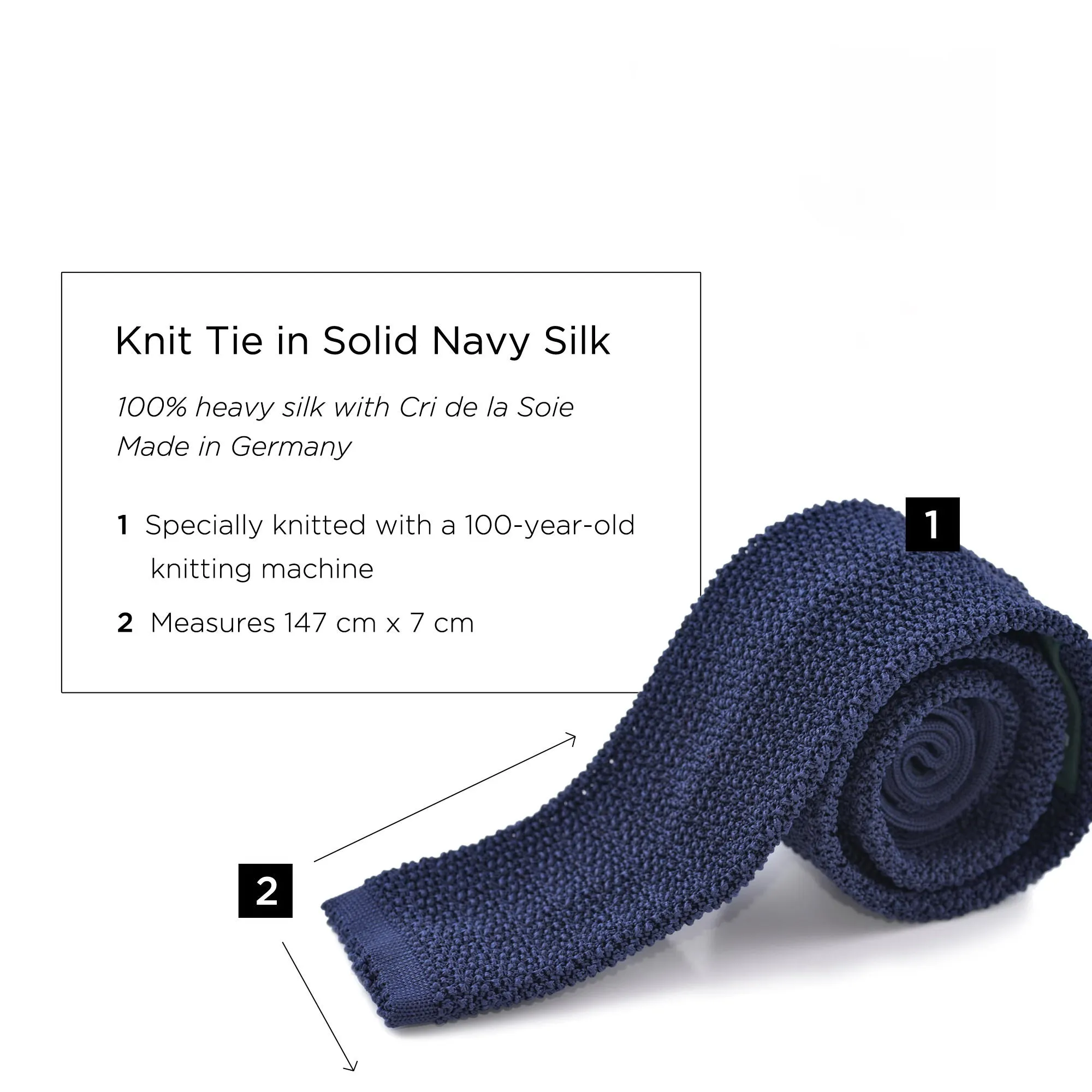 Navy Silk Knit Tie