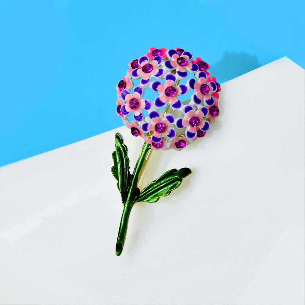 New Arrival Enamel Hyacinth Brooches Delicate Flower Pin Fashion Funny High Quality Jewelry