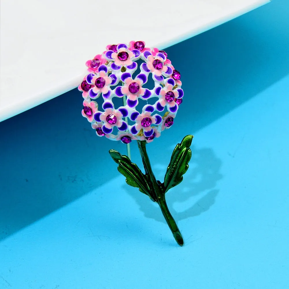 New Arrival Enamel Hyacinth Brooches Delicate Flower Pin Fashion Funny High Quality Jewelry