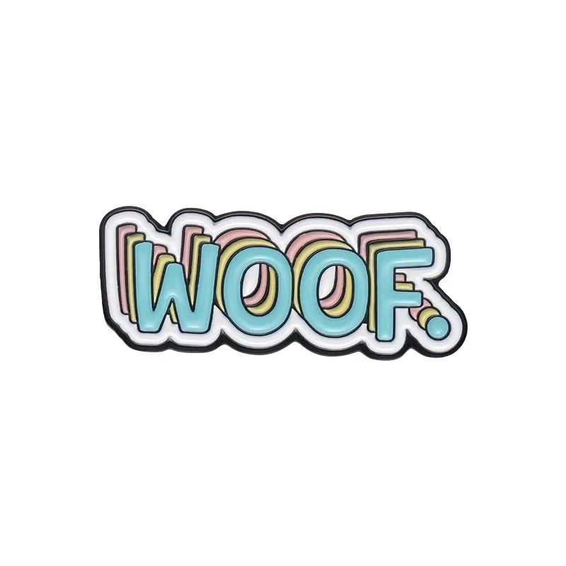 New Pet Dog Series Fun English Letters Cartoon Brooch Accessories Coat Hat Personalized Decoration