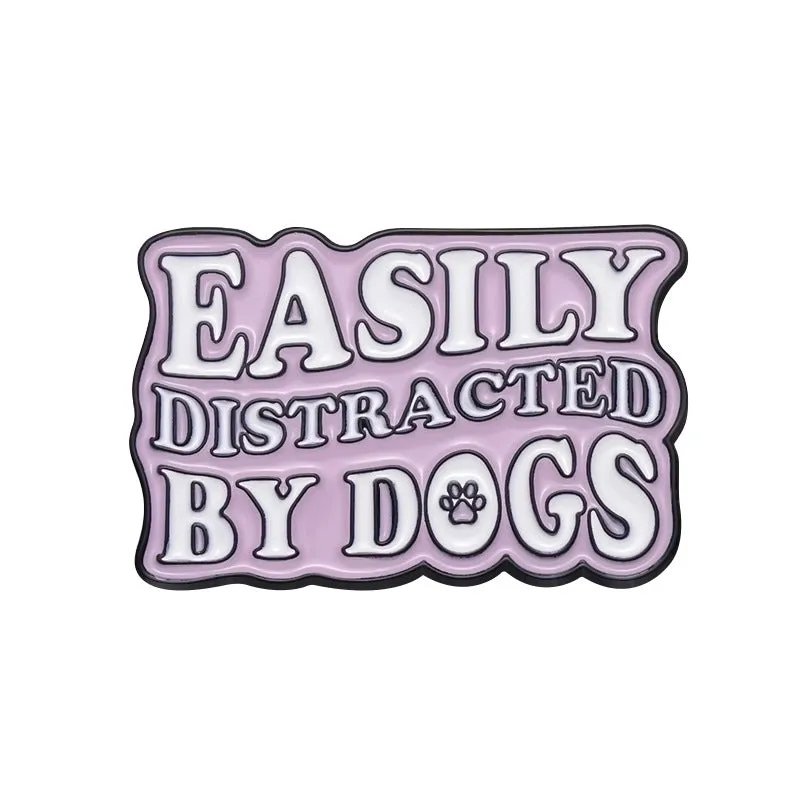 New Pet Dog Series Fun English Letters Cartoon Brooch Accessories Coat Hat Personalized Decoration