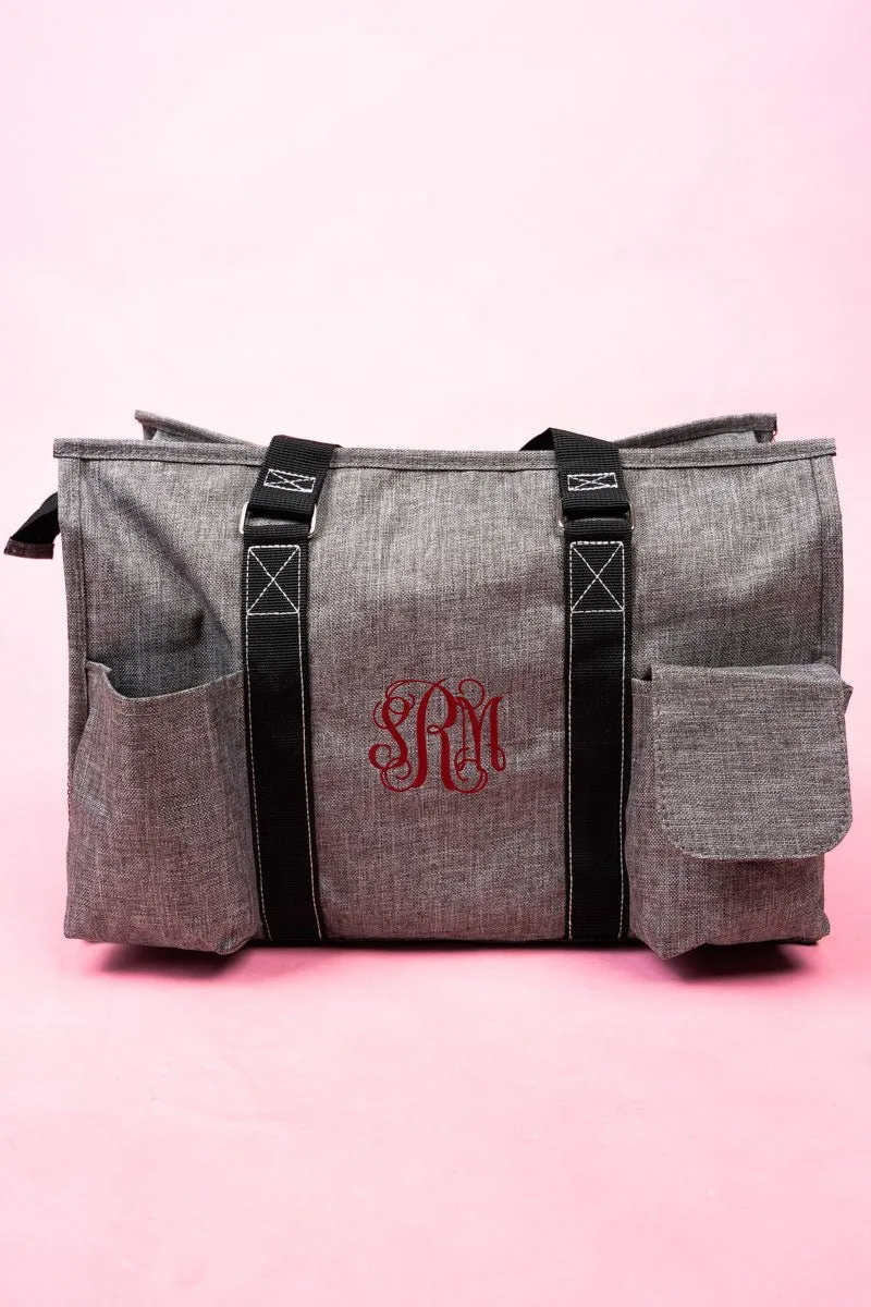 NGIL Steel Gray Crosshatch Get Organized Tote