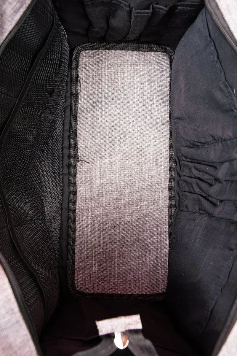 NGIL Steel Gray Crosshatch Get Organized Tote