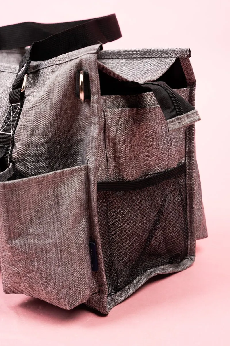 NGIL Steel Gray Crosshatch Get Organized Tote