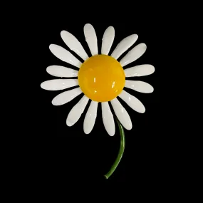 Original By Robert Signed Enamel Daisy Pin Brooch