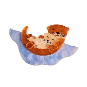 Otter And Baby Brooch by Cherryloco