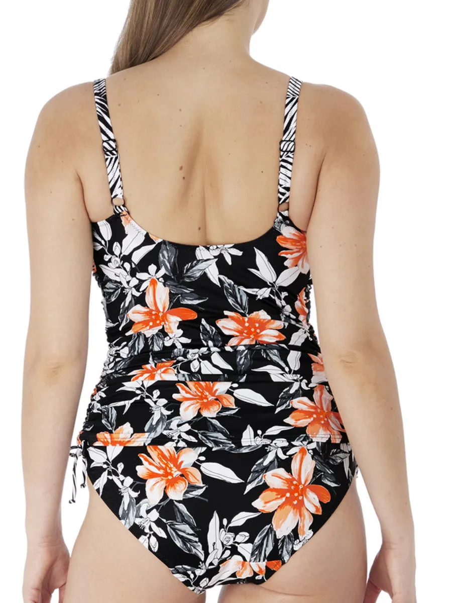 Port Maria Twist Front Tankini - Black