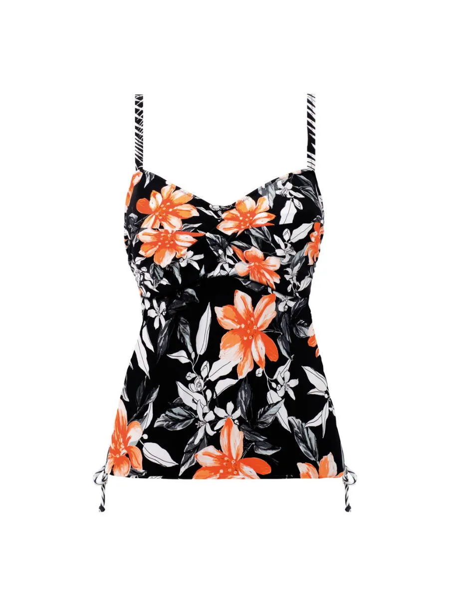 Port Maria Twist Front Tankini - Black