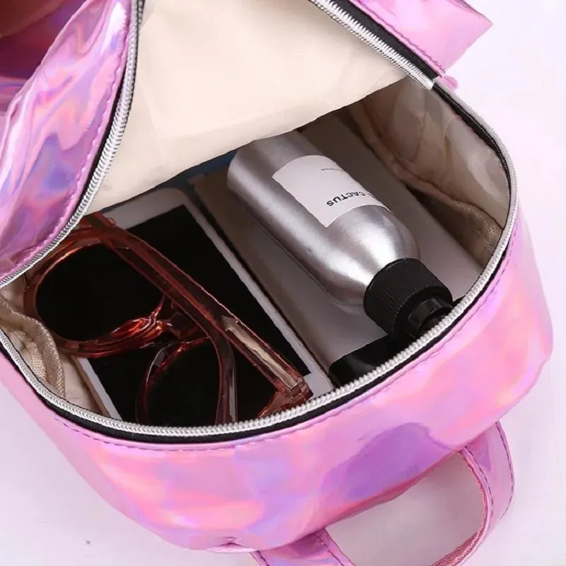 Preppy Style Mini Holographic Backpack