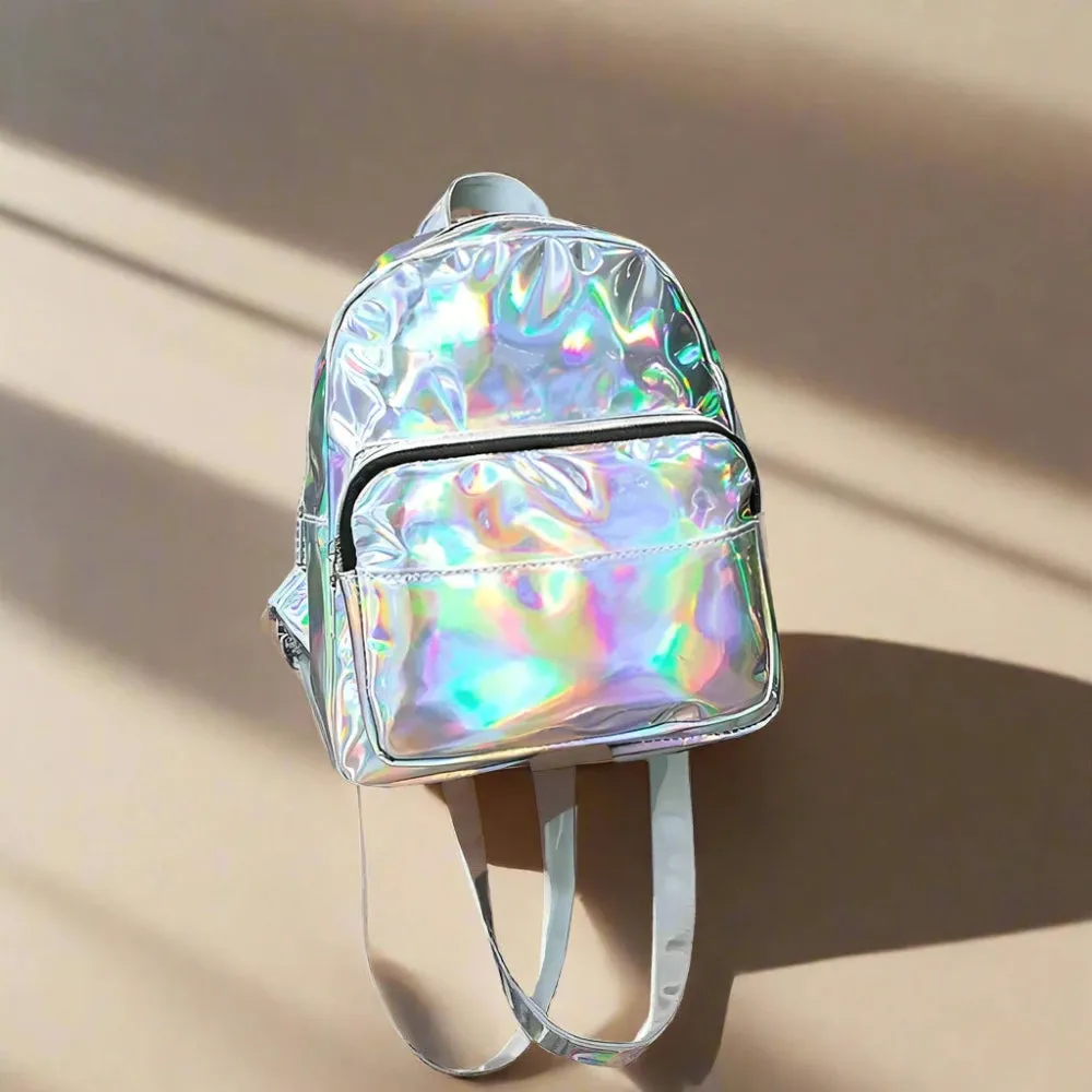 Preppy Style Mini Holographic Backpack