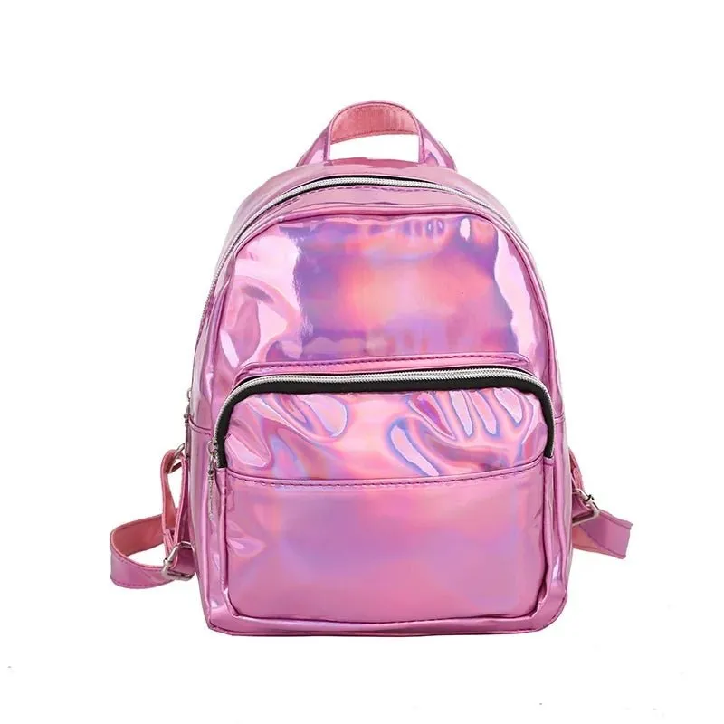 Preppy Style Mini Holographic Backpack