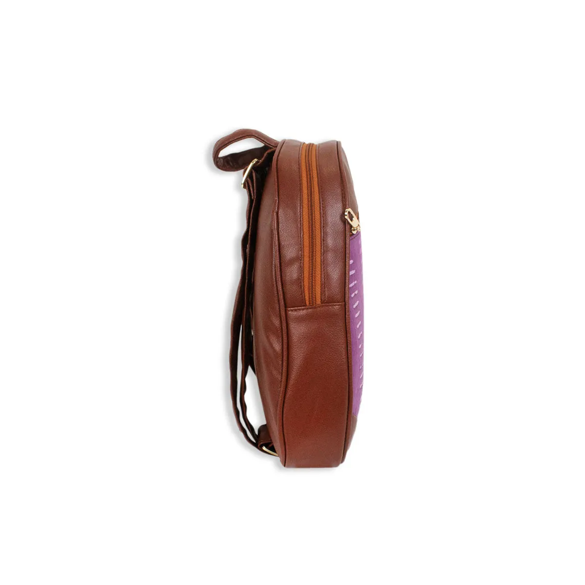 Pretty Purple Block-printed Backpack