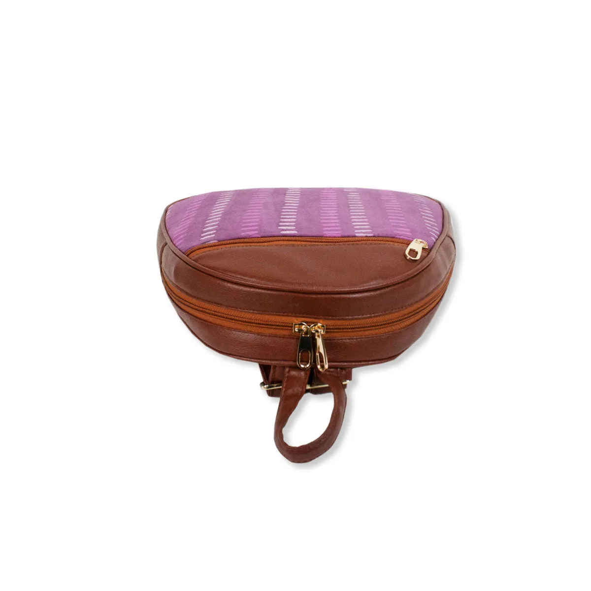 Pretty Purple Block-printed Backpack