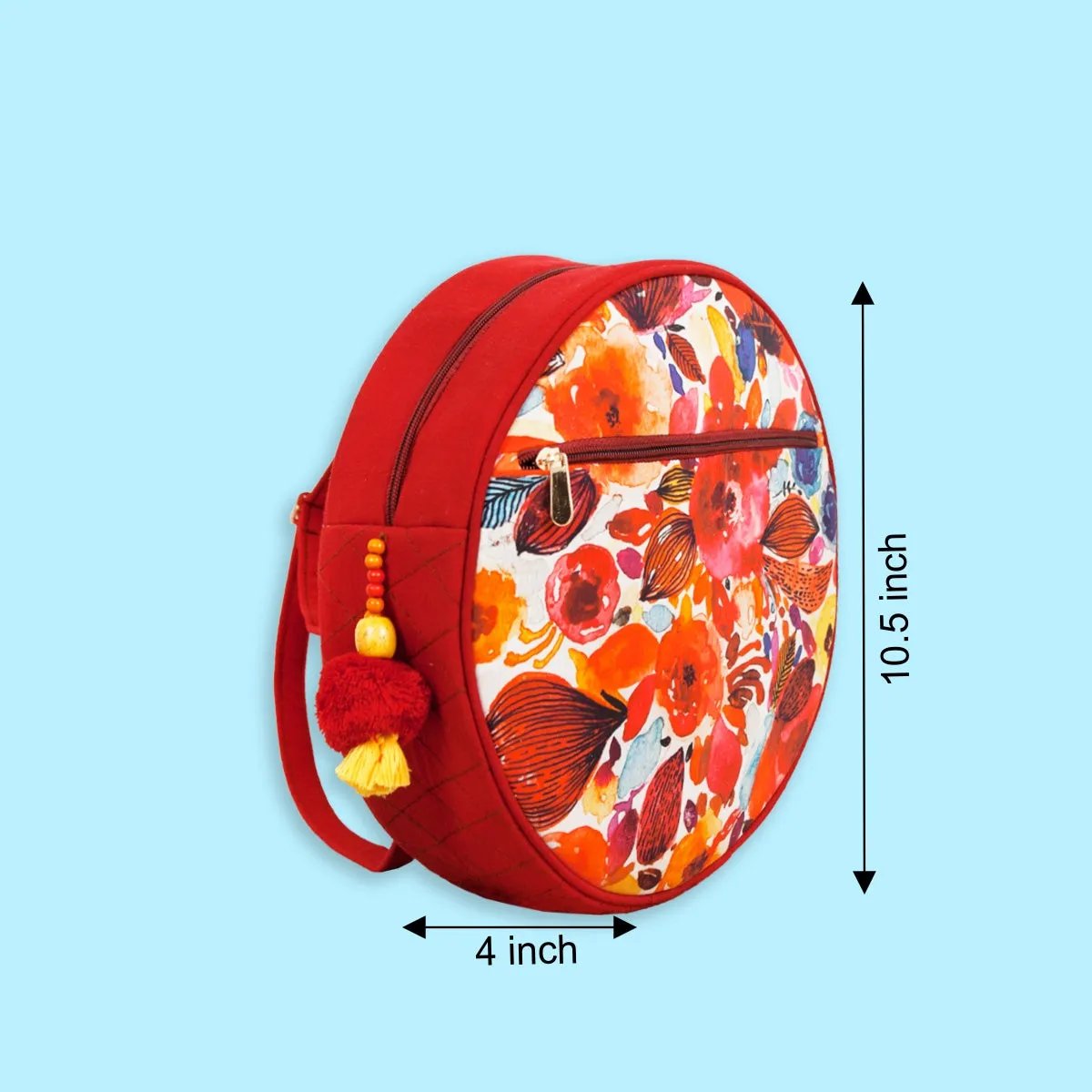 Printed Backpack- Red Rose