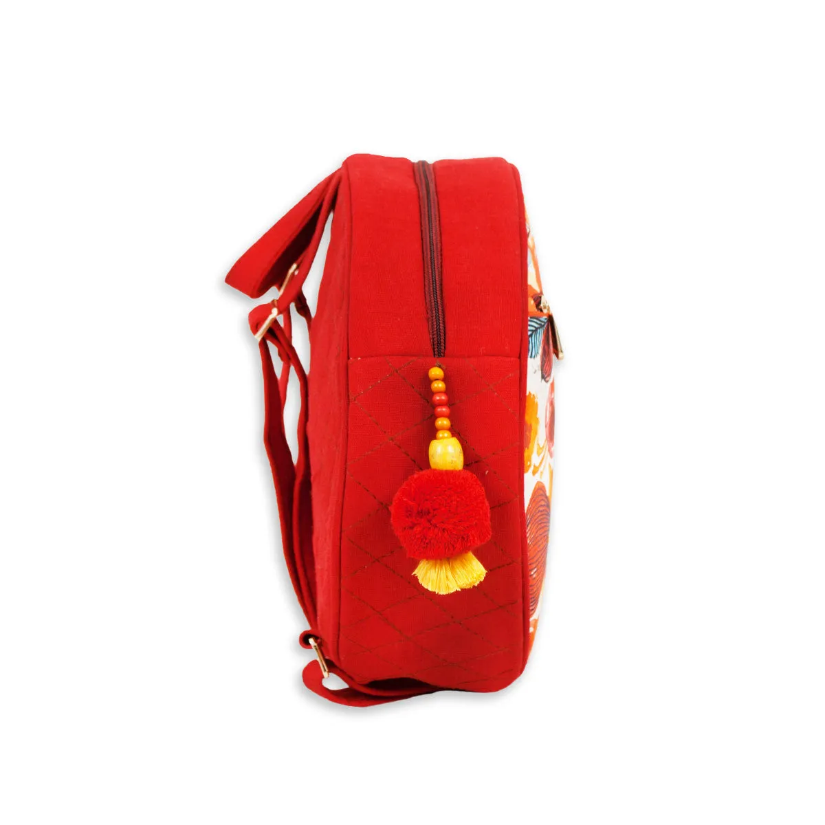 Printed Backpack- Red Rose