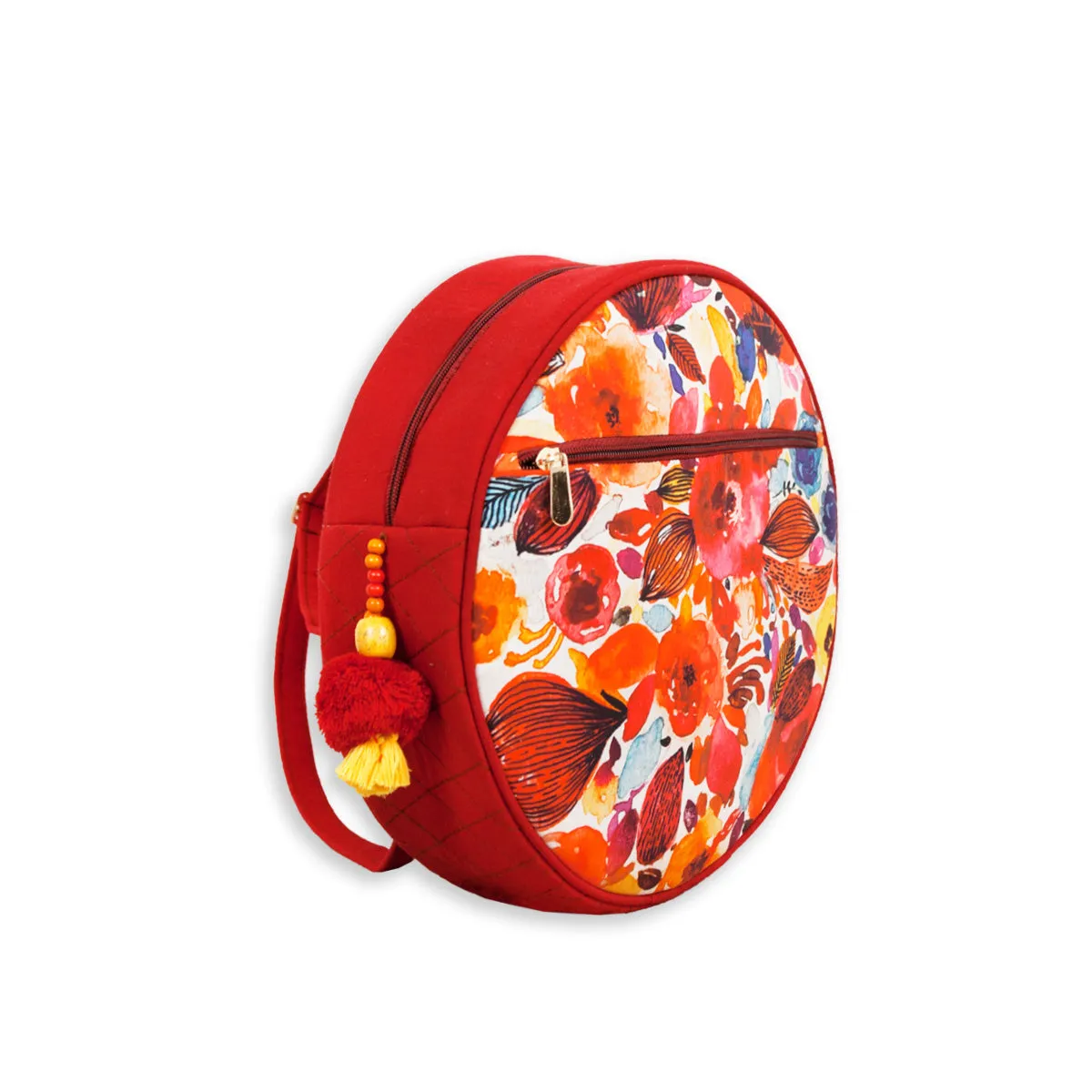 Printed Backpack- Red Rose