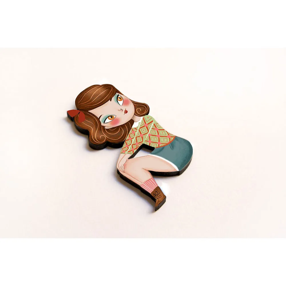 Puzzle with redhead girl brooch by Laliblue