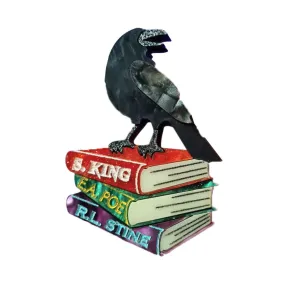 Raven And Books Brooch by Cherryloco Jewellery