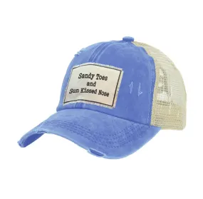 Sandy Toes And Sun Kissed Nose - Vintage Distressed Trucker Adult Hat