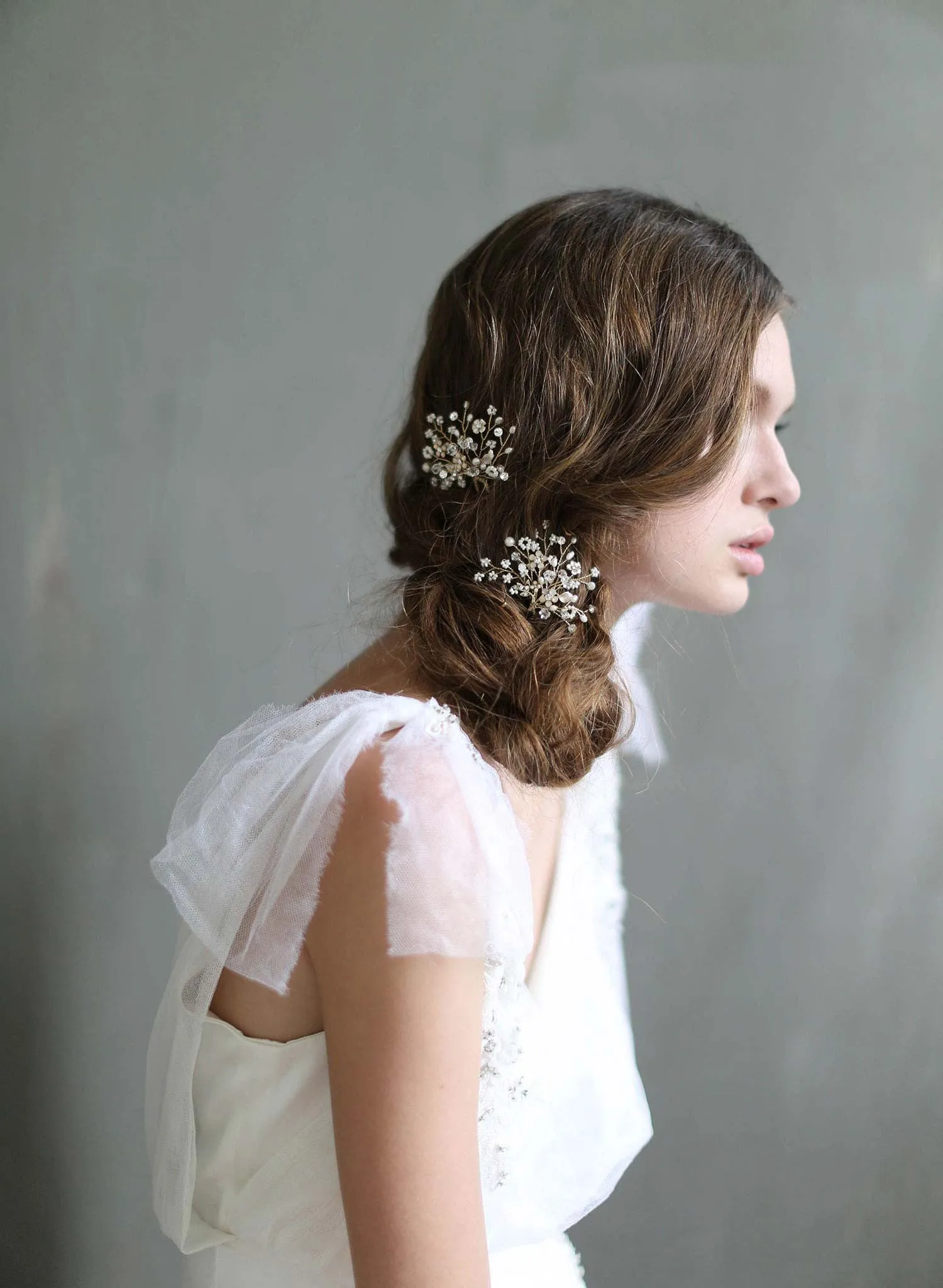 Shimmering blossom burst hair pins - Style #706