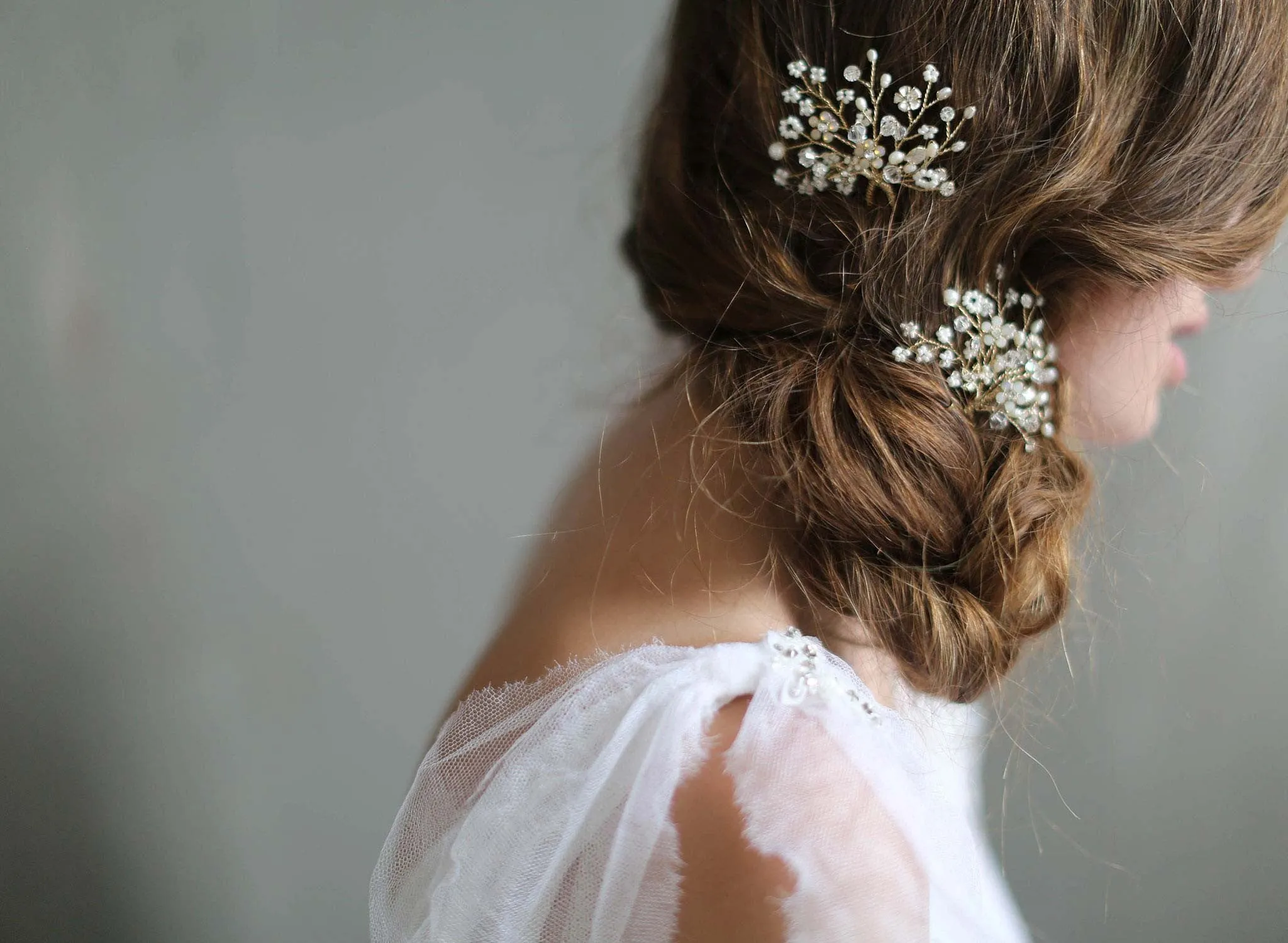 Shimmering blossom burst hair pins - Style #706