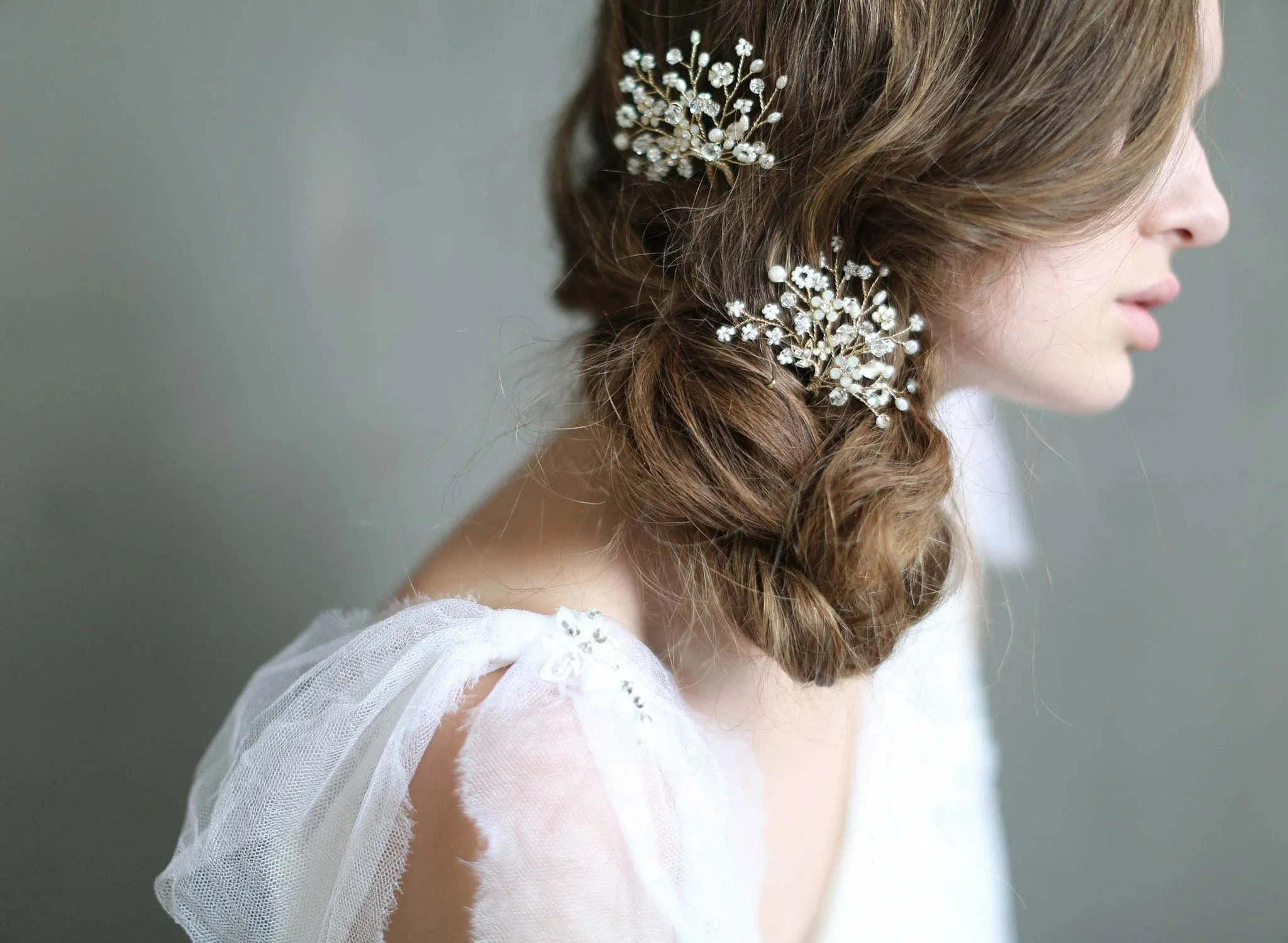 Shimmering blossom burst hair pins - Style #706