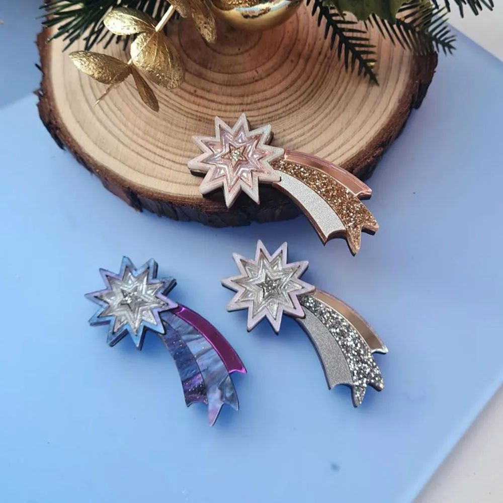 Shooting Star Pin Brooch by Cherryloco Jewellery