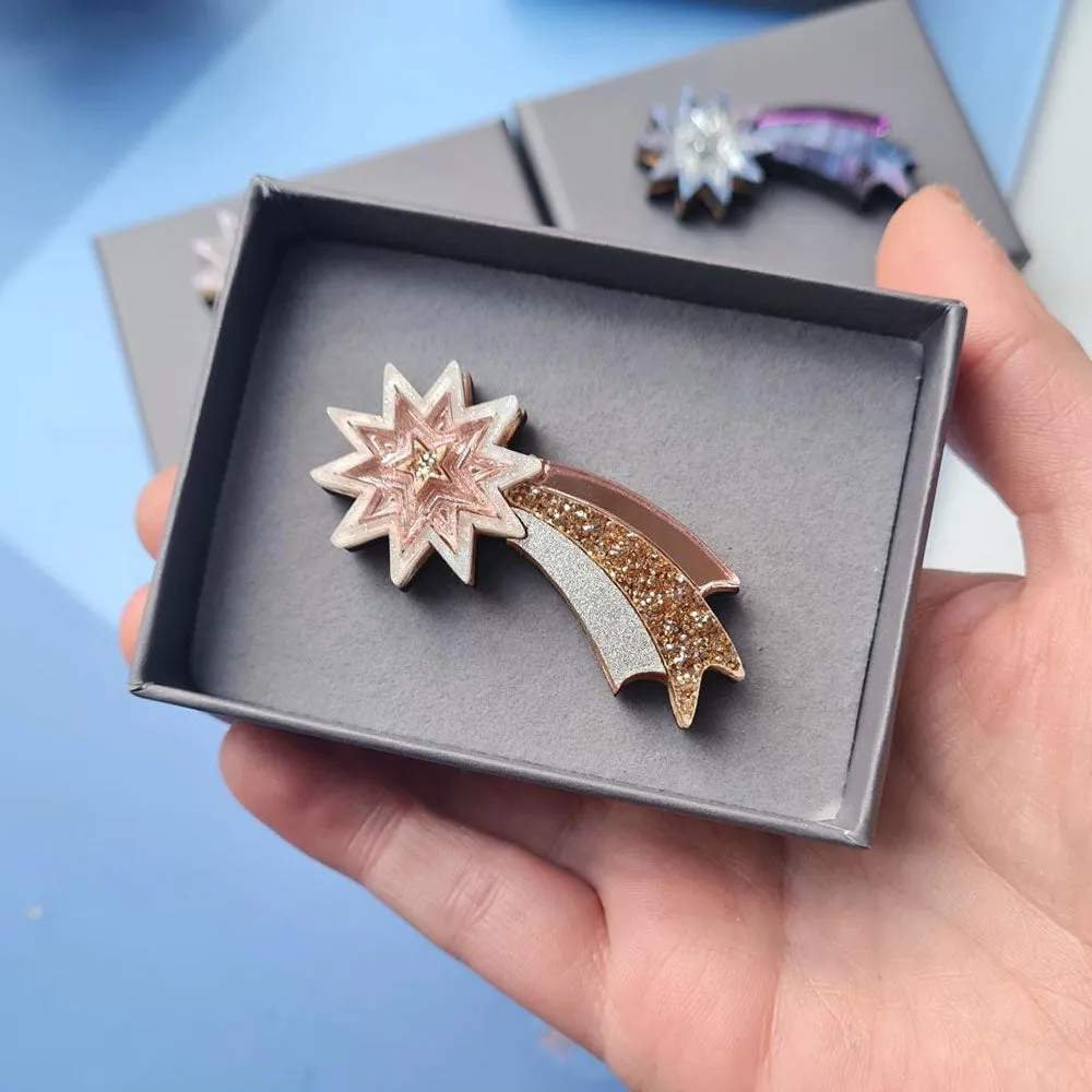 Shooting Star Pin Brooch by Cherryloco Jewellery