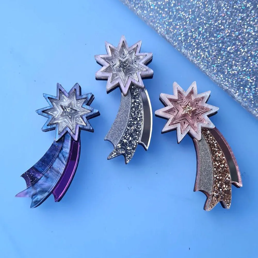 Shooting Star Pin Brooch by Cherryloco Jewellery