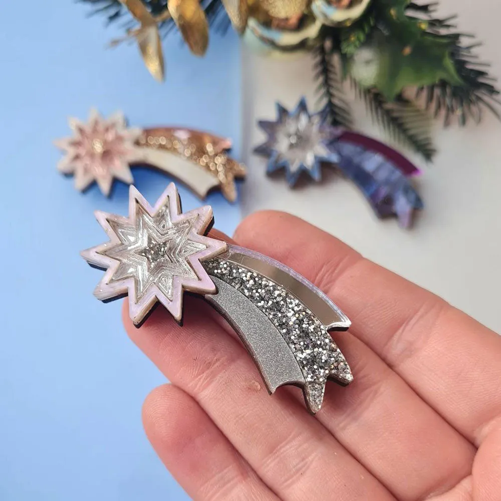 Shooting Star Pin Brooch by Cherryloco Jewellery