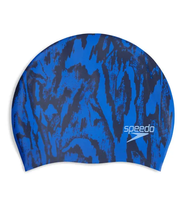 Speedo Women's Printed Long Hair Swim Caps (Violet & Ecstatic)