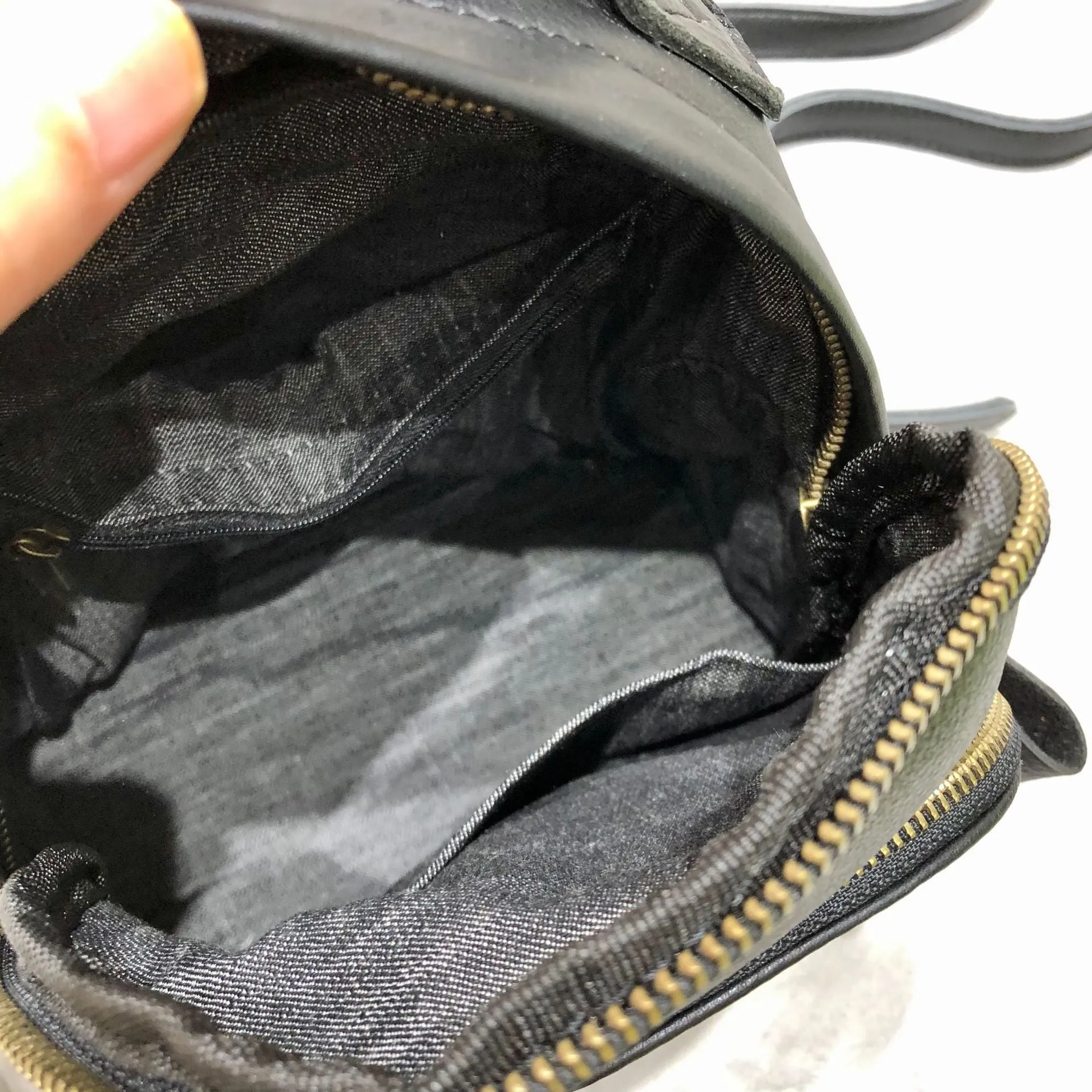 Stylish Ladies Small Leather Backpack Bag Black Rucksack Puese For Women