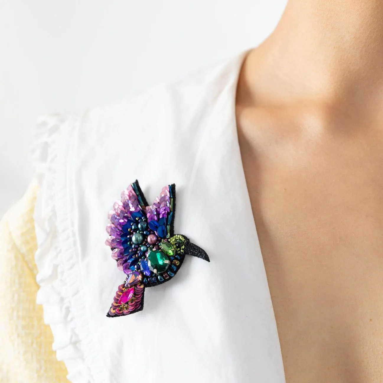 Sunbird Rhinestone Brooch
