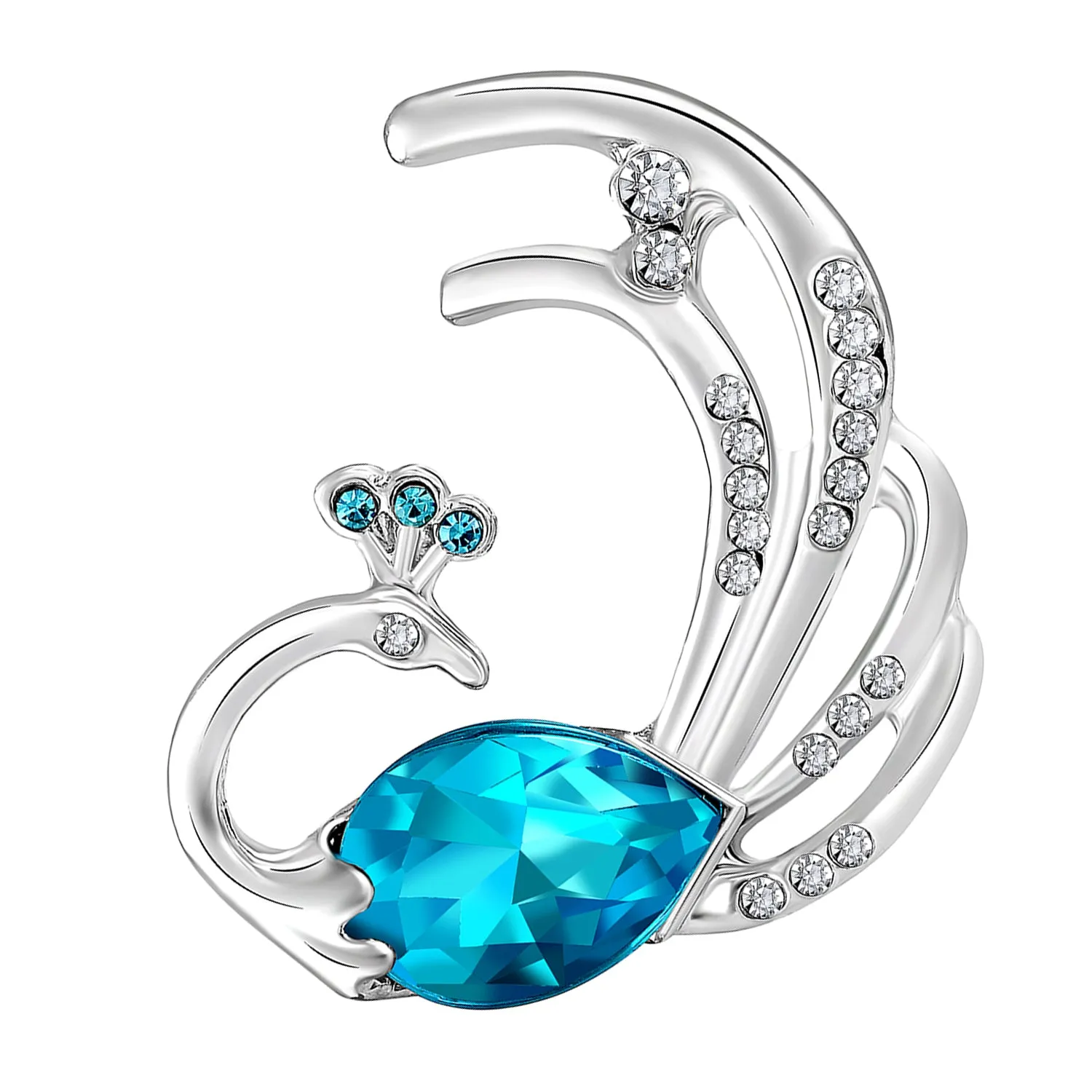 Swooning Peacock Brooch