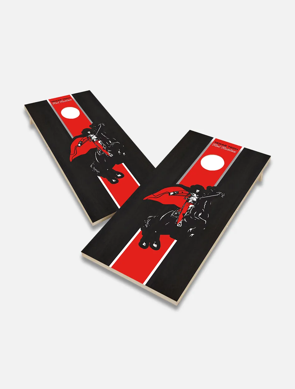 Texas Tech Red Raiders Solid Wood 2x4 Cornhole Board Set- "Rearing Rider"