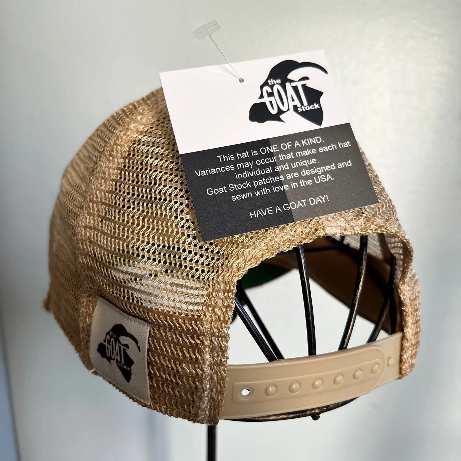 The Goat Stock Faith Over Fear Vintage Distressed Adjustable Snapback Hat