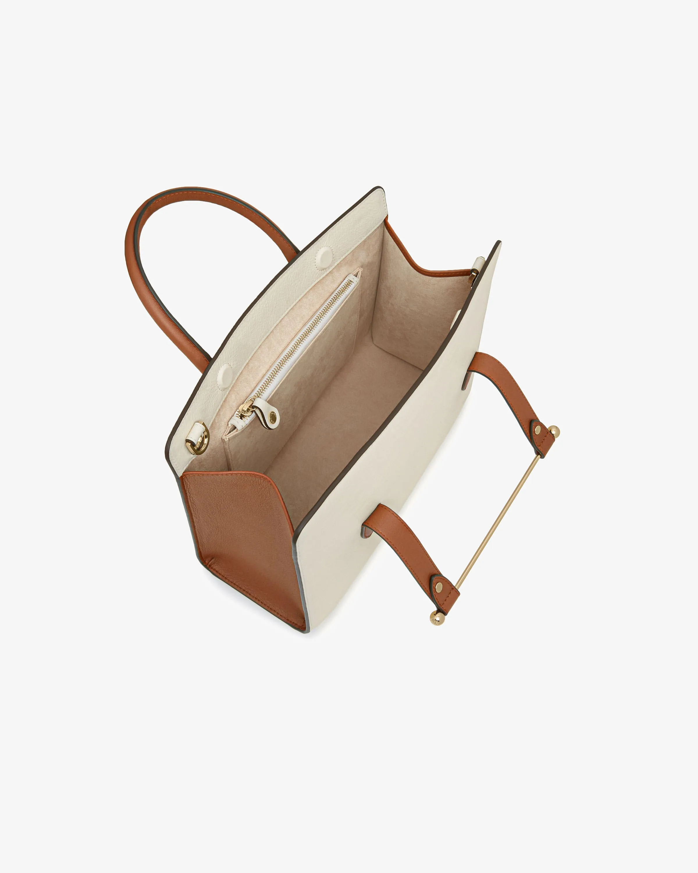 The Strathberry Midi Tote - Vanilla/Chestnut