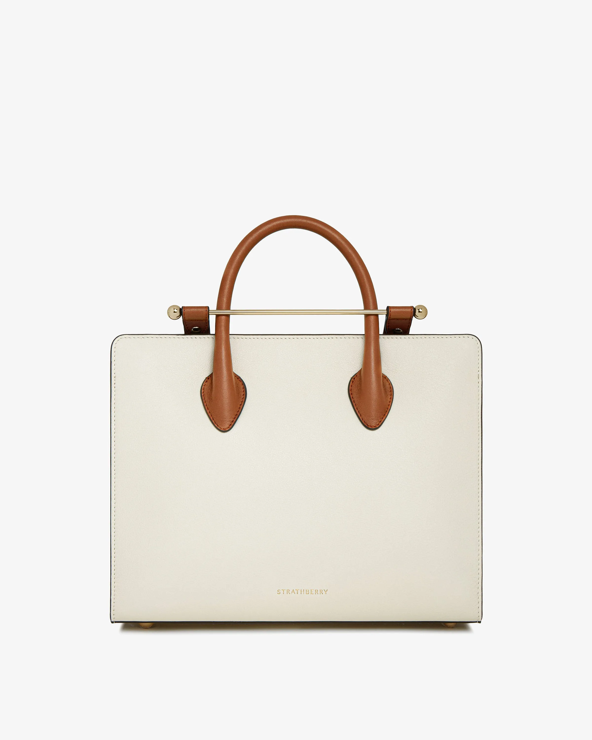 The Strathberry Midi Tote - Vanilla/Chestnut