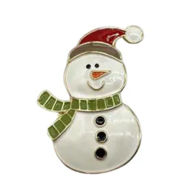 Too Cute Snowman Enamel Magnetic Brooch