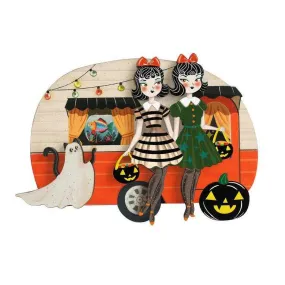 Trick Or Treat Caravan Brooch by Laliblue