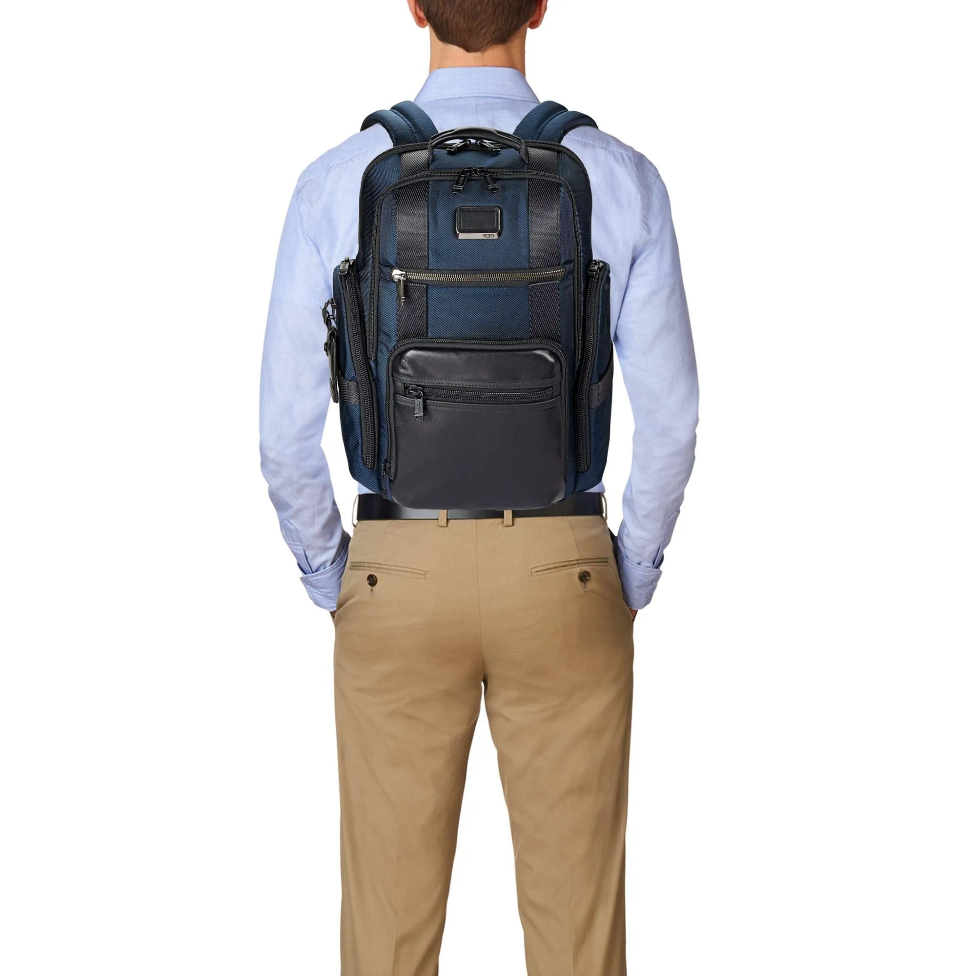 TUMI - Alpha Bravo Sheppard Deluxe Brief Pack Laptop Backpack - 15 Inch Computer Bag for Men and Women - Navy
