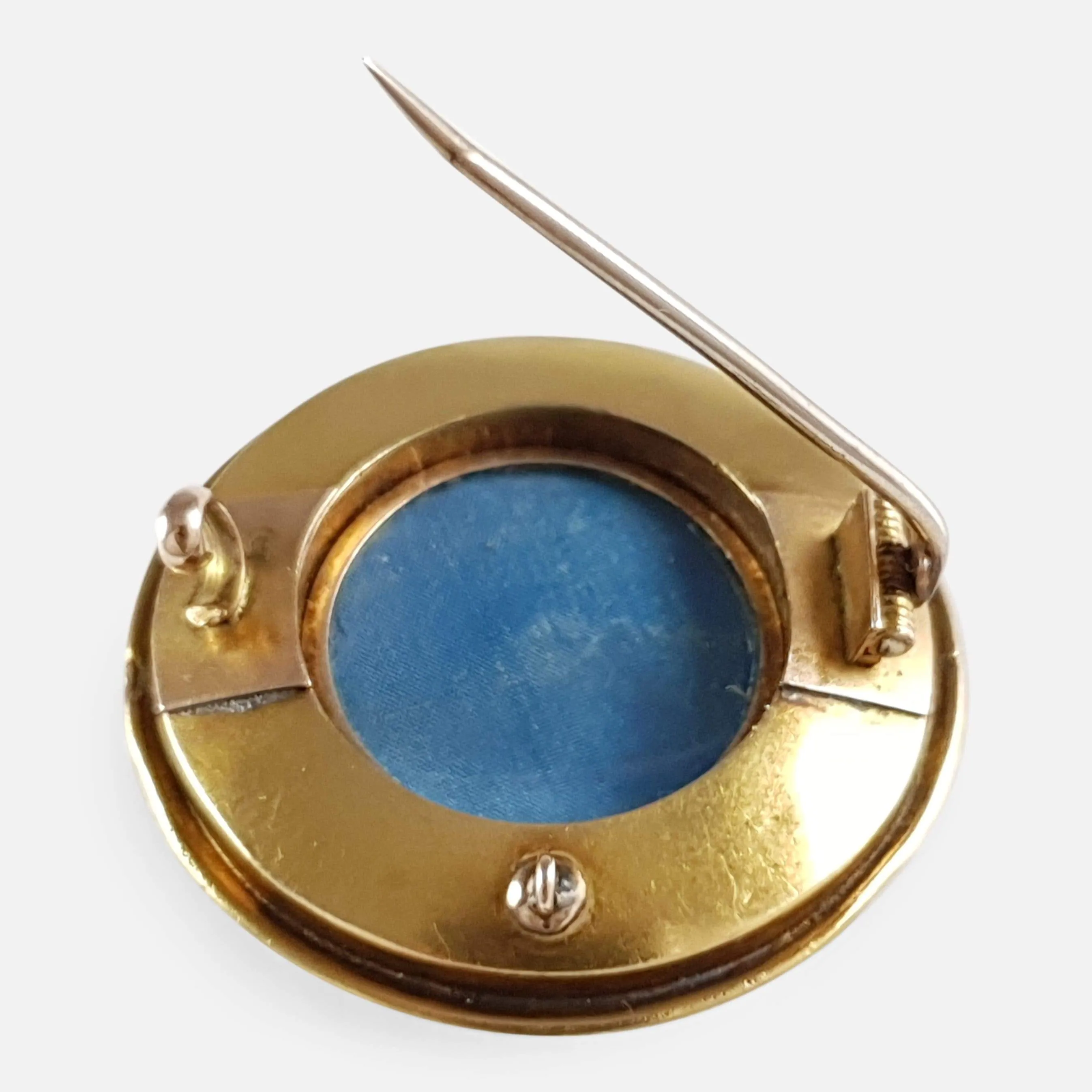Victorian Diamond and Enamel Target Brooch