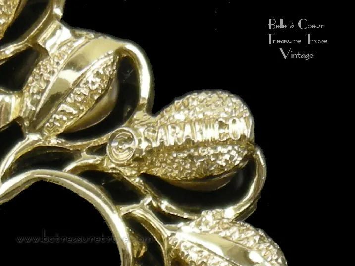 Vintage Sarah Coventry Brooch Faux Pearl Rhinestones Honey Bunch Pin 1950s