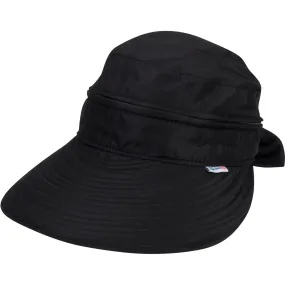 Women's Zip Off Adjustable Sun Visor   Sun Hat - Black